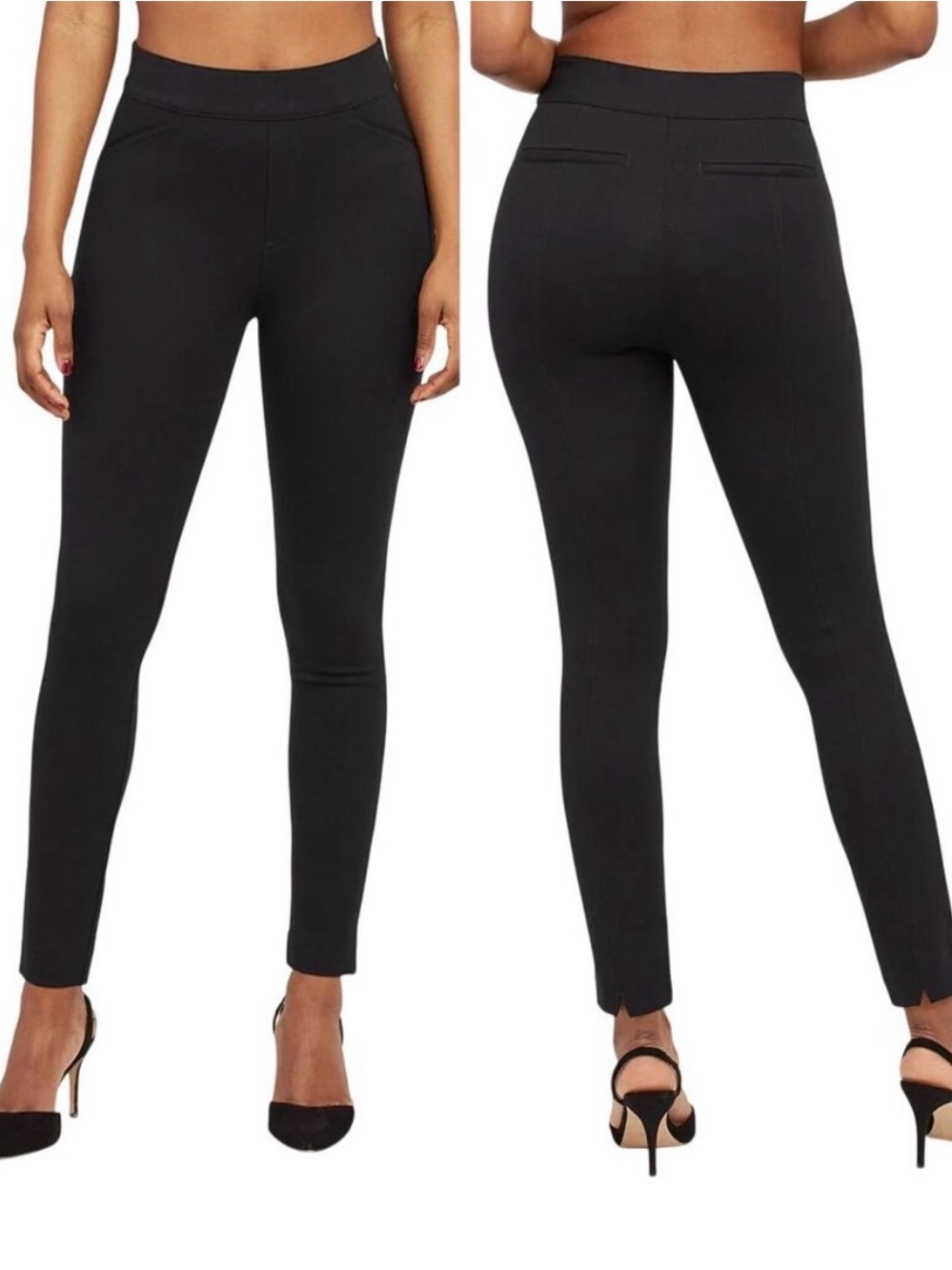 Spanx Women's Backseam Skinny Pants in Ponte. Classic Black, NWT. Medium - Picture 1 of 4